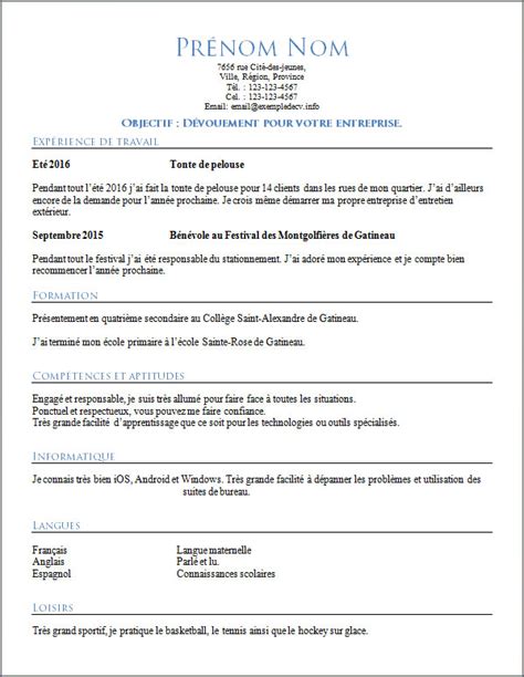 cv pour ado|CV étudiant 16 ans exemple gratuit